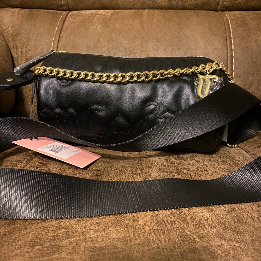Juicy couture black quilted crossbody bag